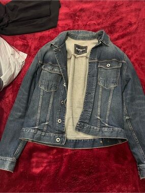 Express Dark Blue Denim Jacket with Chest Pockets